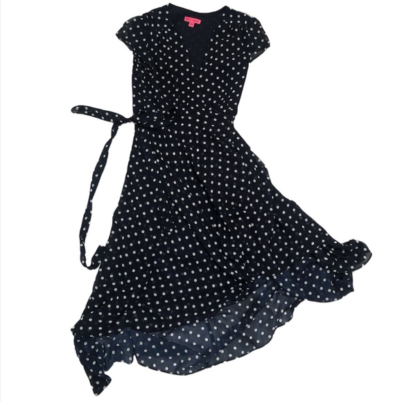 Betsy Johnson Wrap Polka Dot Maxi Dress - Picture 1 of 2